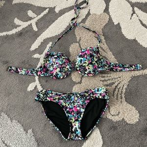 Target, Twist-Front,Bikini Top and bottom, Padded, Push-Up,Extra Small,Colorful